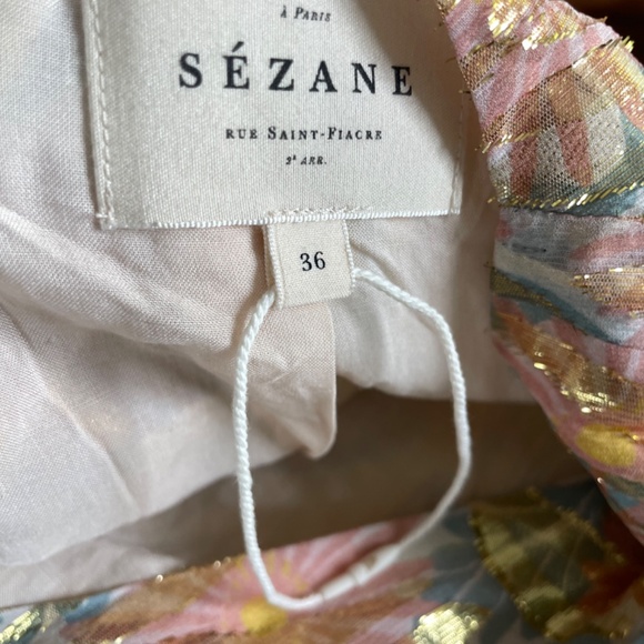 Sezane Orchidee Orchidée Wrap Robe Dress Silk Spring Print Floral Size 36 US 4 - Picture 3 of 16